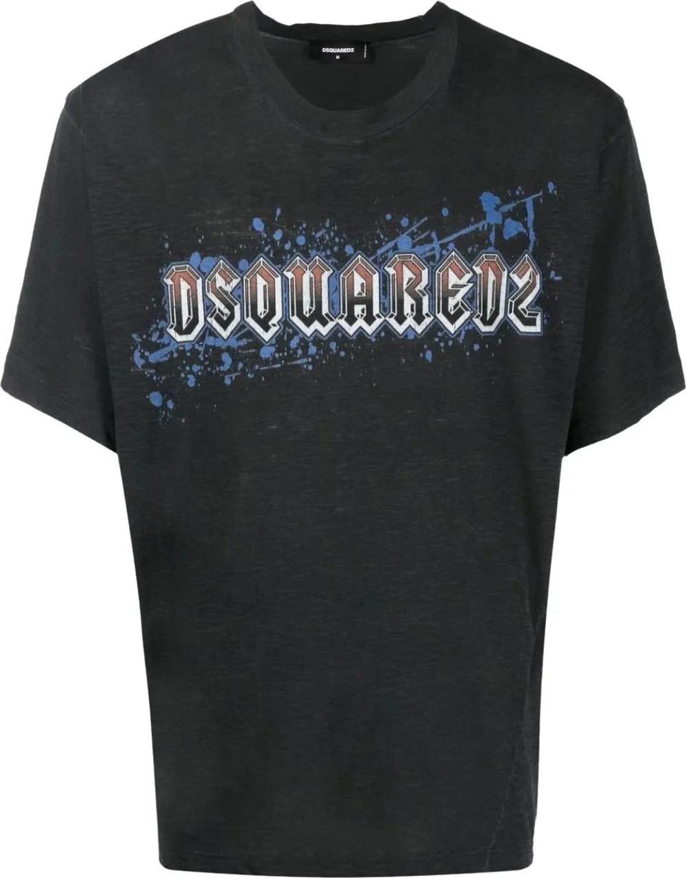 Thumbnail - Dsquared2 - Iron Logo Printed T-shirt - Größe S - grau