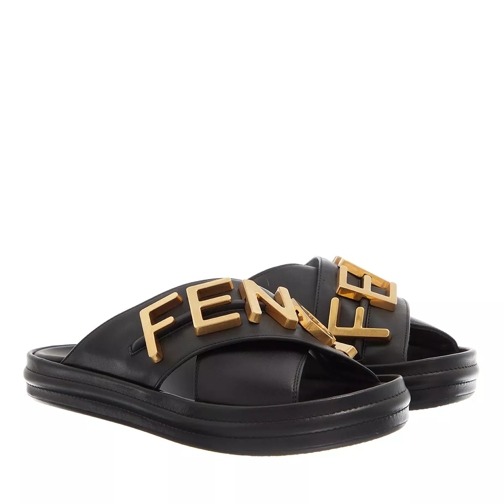 Fendi Logo Slides Black Slide