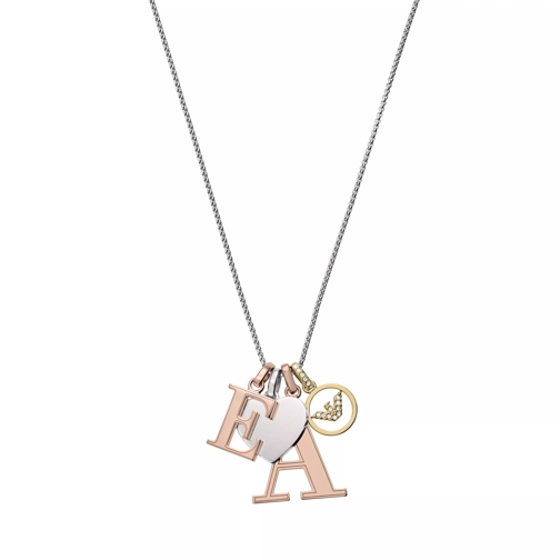 Emporio Armani Letters Charm Necklace Silber/Rosegold/Gold Collier moyen