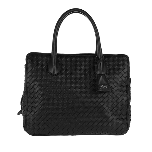 Abro Piuma Woven Handbag Black/Nickel Tote