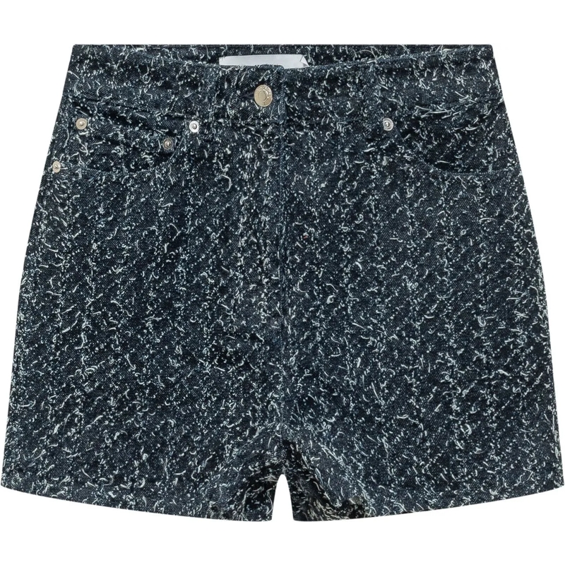 Iro Shorts Short Valentin Denim Effetto Marmorizzato dunkelblau