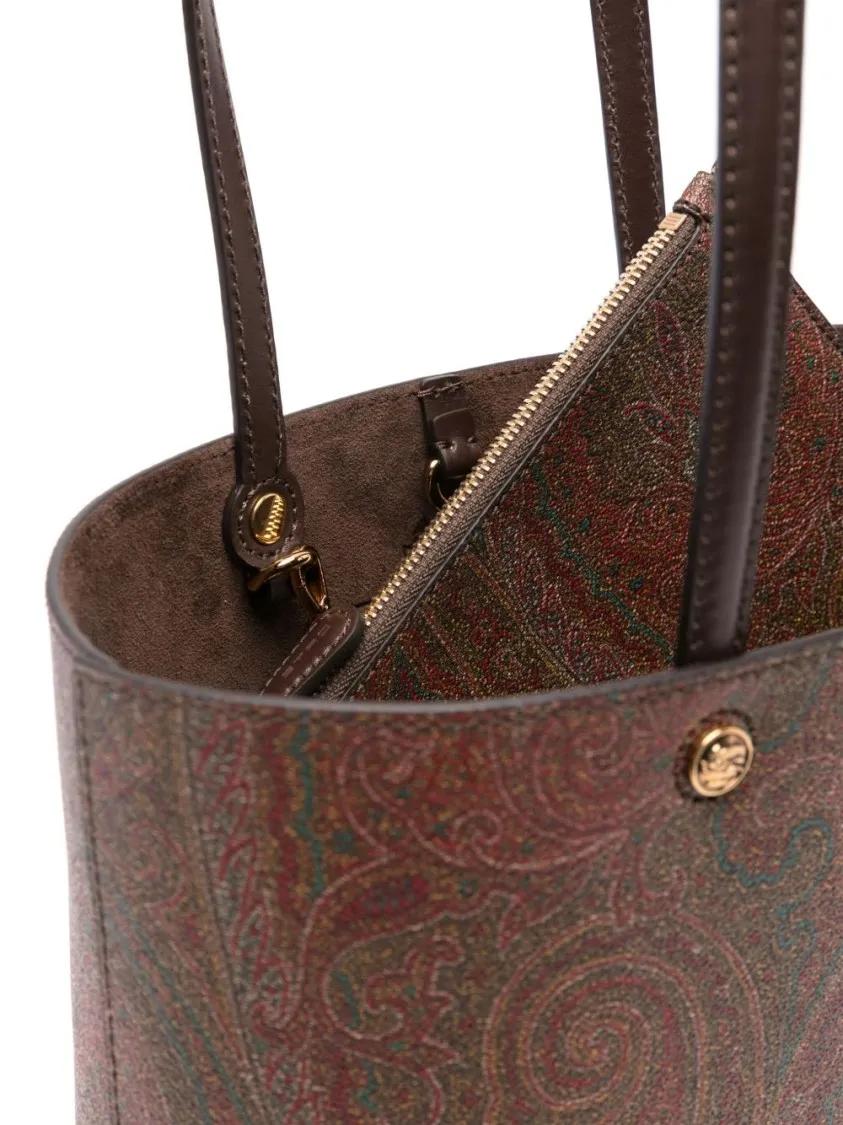 ETRO Shoppers & Totes Multicolor Paisley Jacquard Tote Bag in bruin