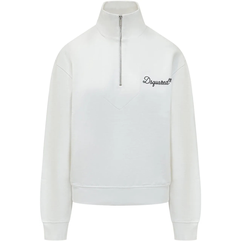 Dsquared2  Felpa Zip Logo weiß