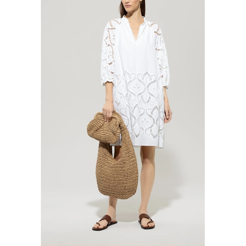 Luisa Cerano Kleid Kleid mit Lochstickerei bleached white (Image 2)