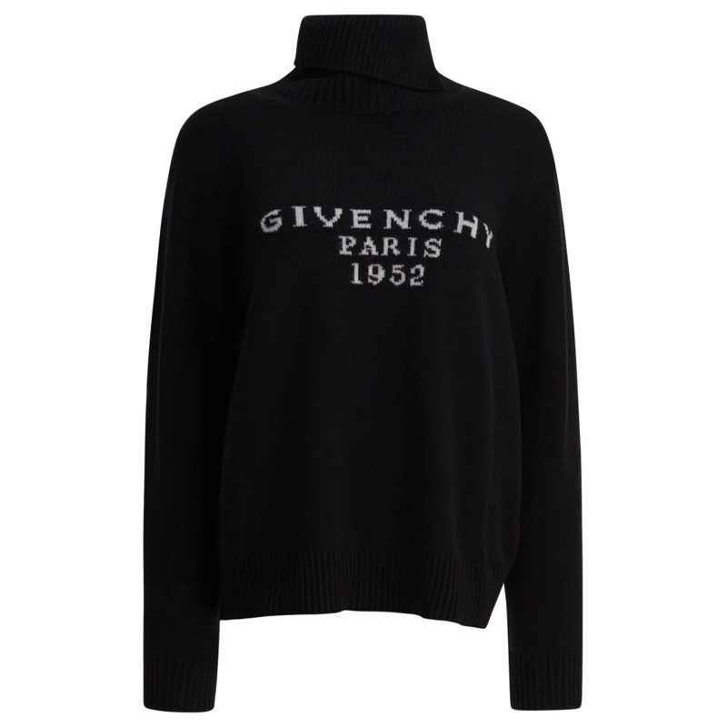 Givenchy Pullover Paris 1952" Turtleneck Sweater Black(Image 2)