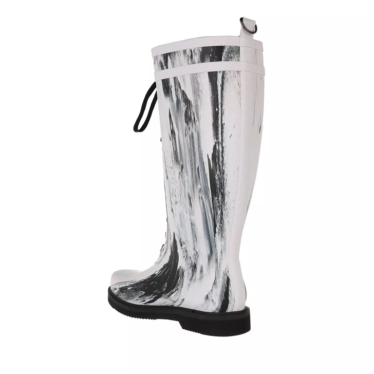 Off White Rubber Bootie White Black Rain Boot