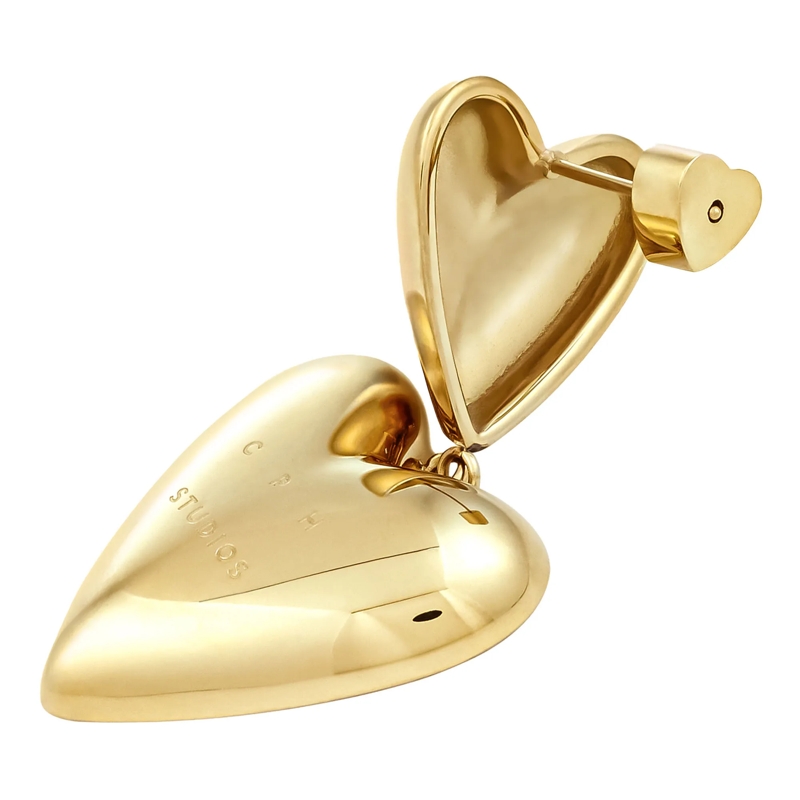 Copenhagen Ohrstecker Edelstahl Puffy Hearts gold(Image 4)