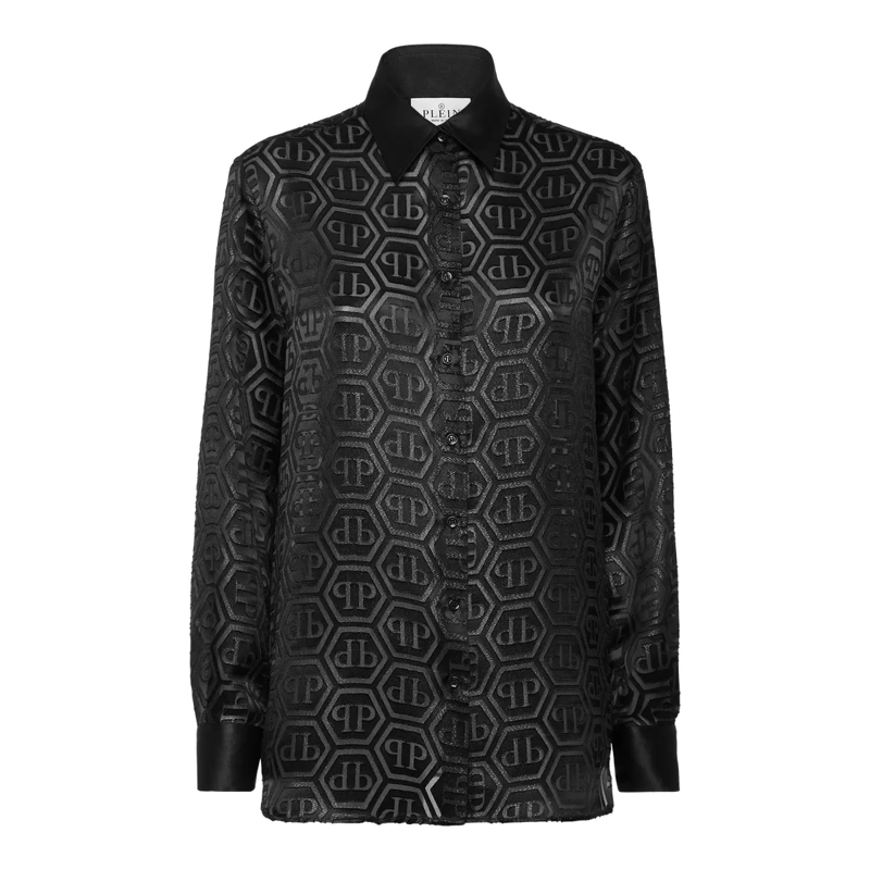 Philipp Plein Hemd Shirt Monogram schwarz