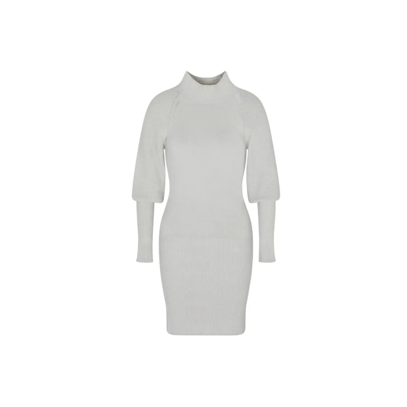 Armani Exchange Minikleid Beige Fitted Midi Dress With High Neckline Neutrals