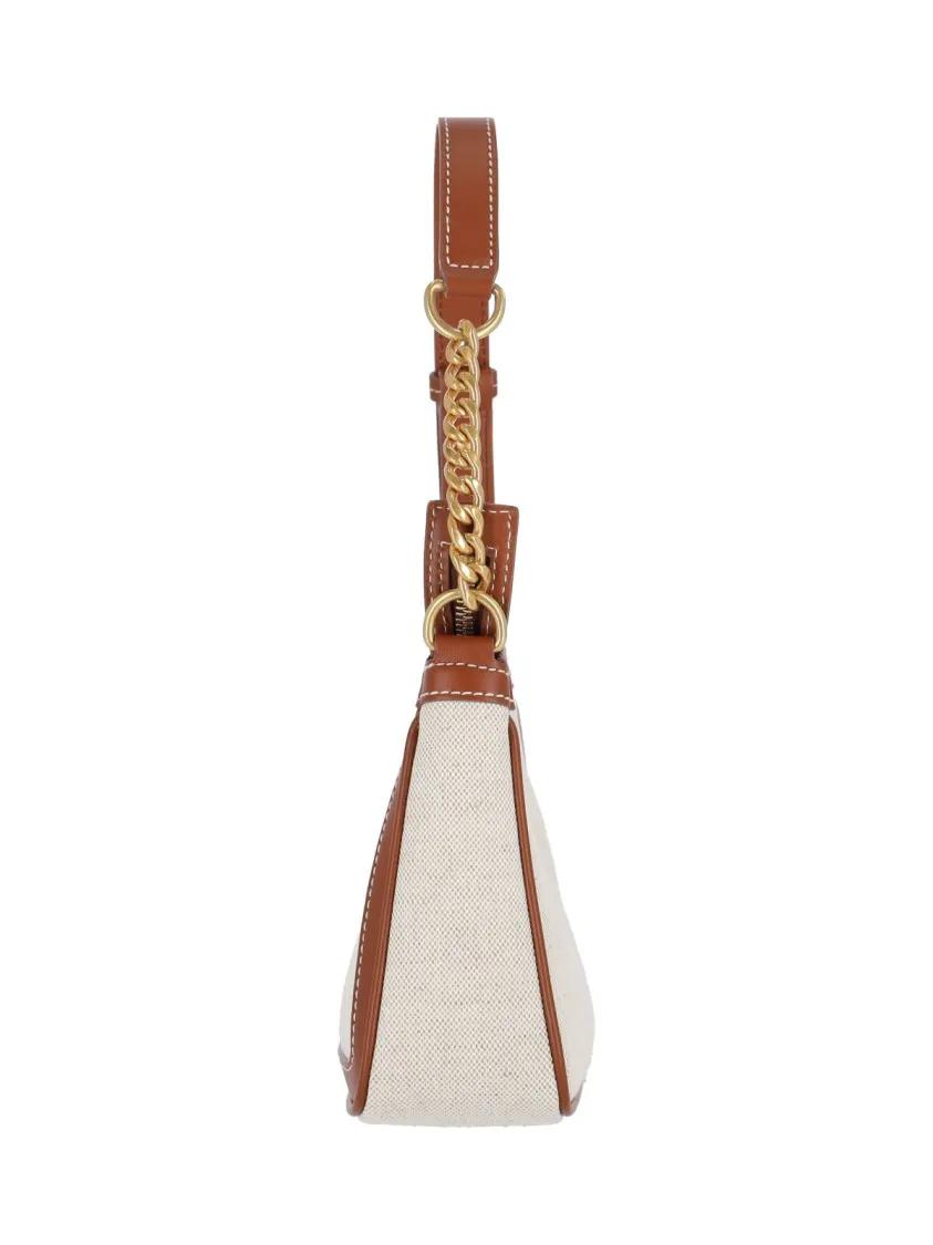 Thumbnail - Balmain Hobo Bags - Canvas And Leather Shoulder Bag - White - Gr. unisize - in Weiß - für Damen