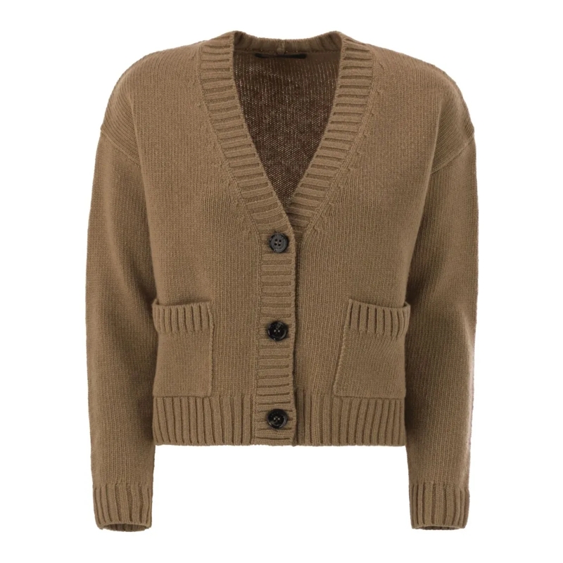 Max Mara Strickjacke Filmato - Virgin Wool Cardigan Brown