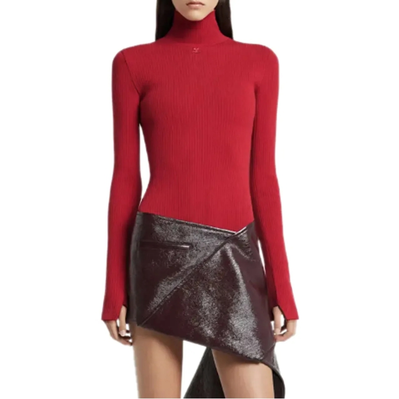 Courrèges T-Shirt Top Red rot