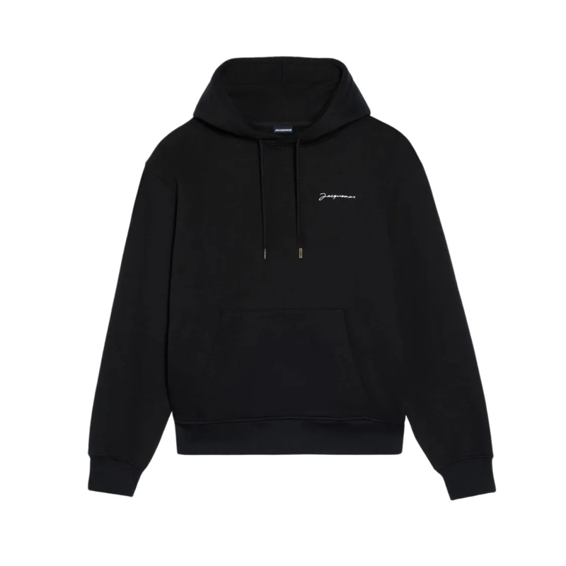 Jacquemus  Refined Lightweight Hoodie With Subtle Branding Black