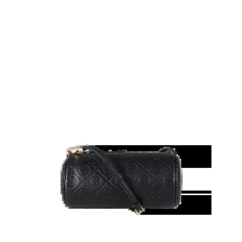 Tory Burch Schultertasche T Monogram Pebble Cylinder Bag With Adjustable Str Black