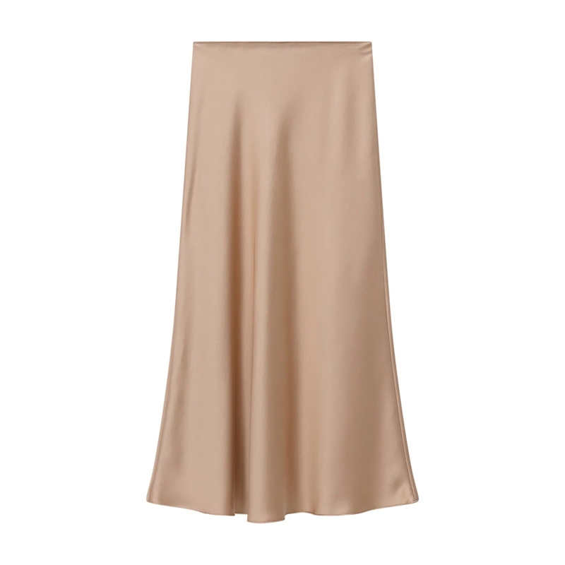 Luisa Cerano Jupe longue Maxirock aus Satin orange