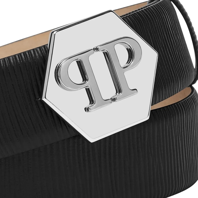 Philipp Plein Ledergürtel Gürtel Hexagon schwarz(Image 2)