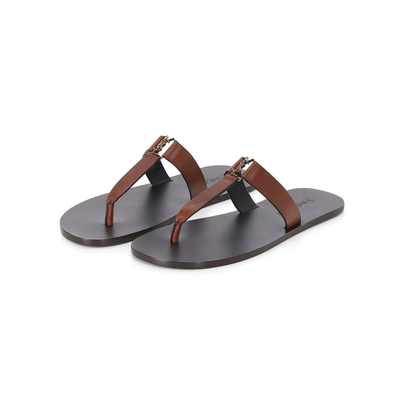 Saint Laurent Veterschoenen Sandalen aus Leder braun