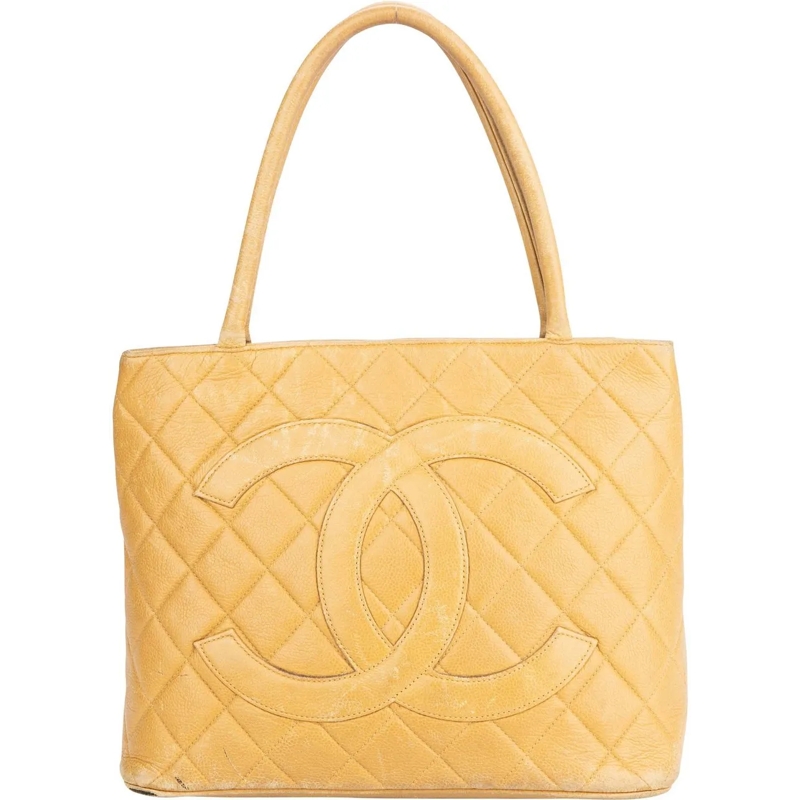 Chanel Schultertasche Chanel Yellow Caviar Leather Medaillon Handbag mehrfarbig