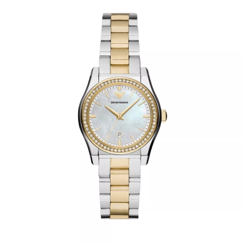 Emporio Armani Three-Hand Date Stainless Steel Watch Multicolor Quartz Watch