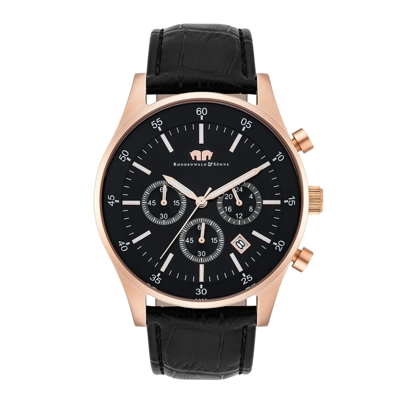 Rhodenwald & Söhne Automatikuhr Herren Armbanduhr Goodwill Echtleder rosegold