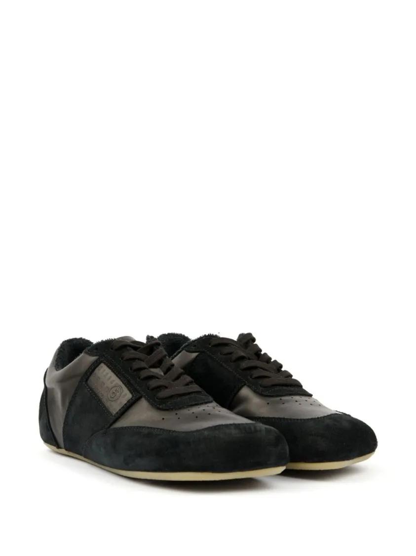 Thumbnail - MM6 Maison Margiela Low-Top Sneaker - Black Suede Sneaker With Unique Numerical Graphics - Gr. 41 (EU) - in Schwarz - fü...