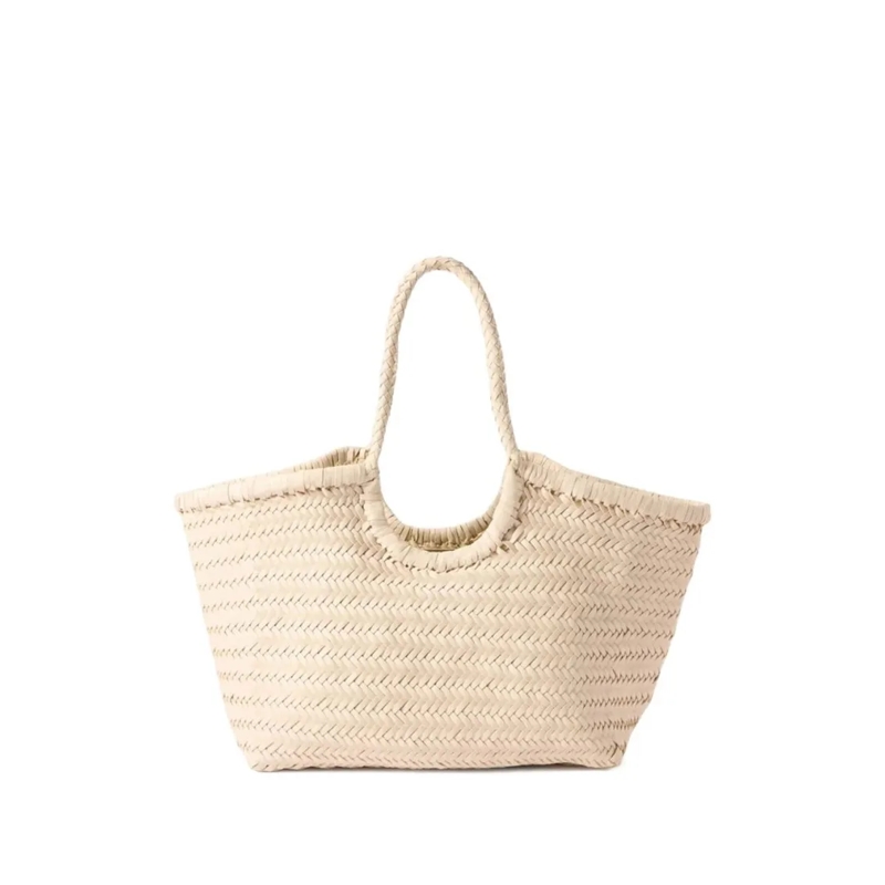 DRAGON DIFFUSION Tote Beige Woven Calf Leather Shopper Bag Neutrals