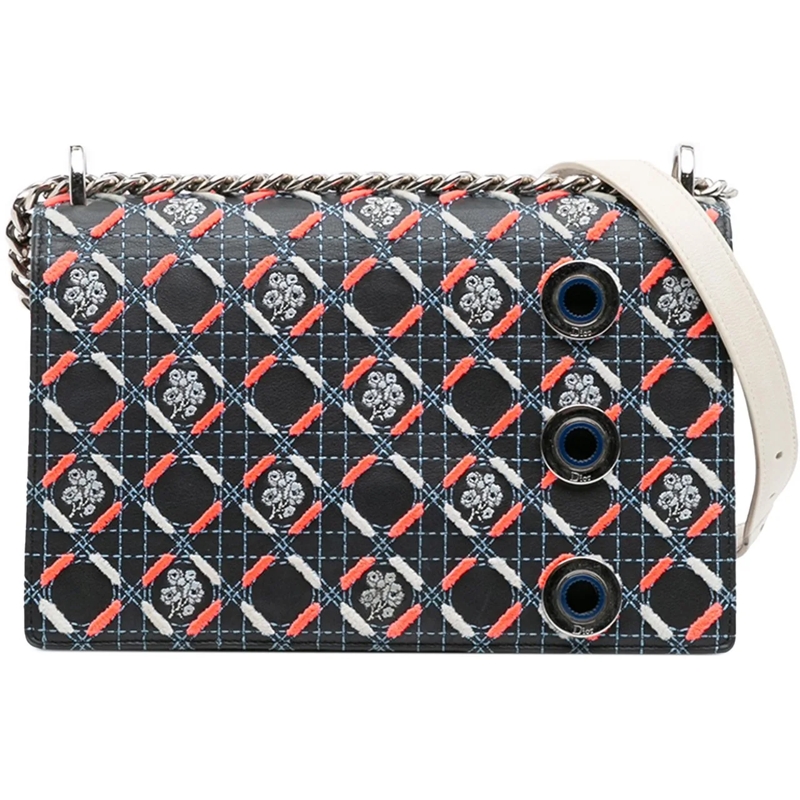 Christian Dior Schultertasche Medium Calfskin Cannage Tufted Diorama Flap schwarz