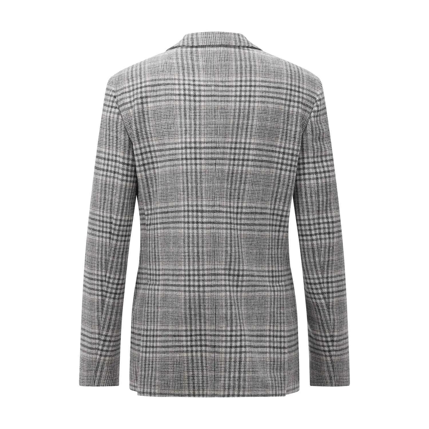 Lardini - Karierter Blazer Woll-Mix - Größe 40 - grau