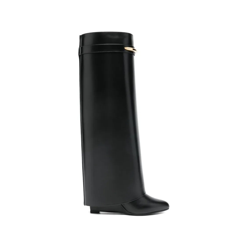 Givenchy Stiefel Pointed Toe Boots With Elegant Wedge Heel And Gold Black