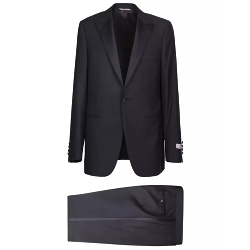 Canali Wool Suit Black 