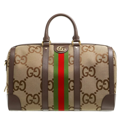 Gucci Jumbo GG Duffle Bag Camel/Ebony/Multicolor Weekendtas