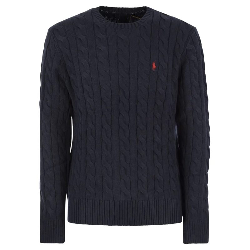 Polo Ralph Lauren Pullover Plaited Cotton Jersey Black