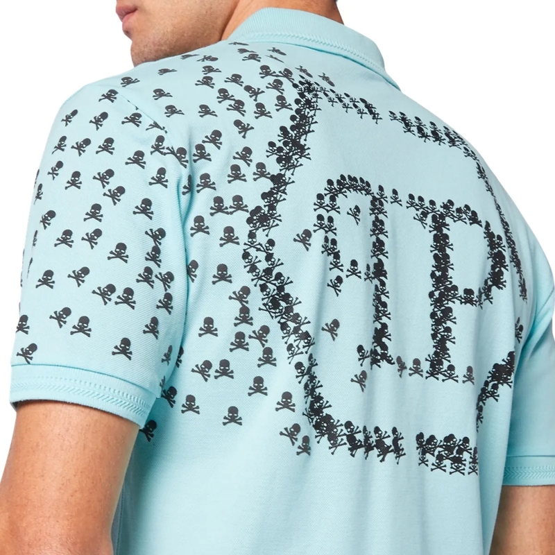 Philipp Plein Poloshirt Poloshirt Skull&Bones hell-blau(Image 4)