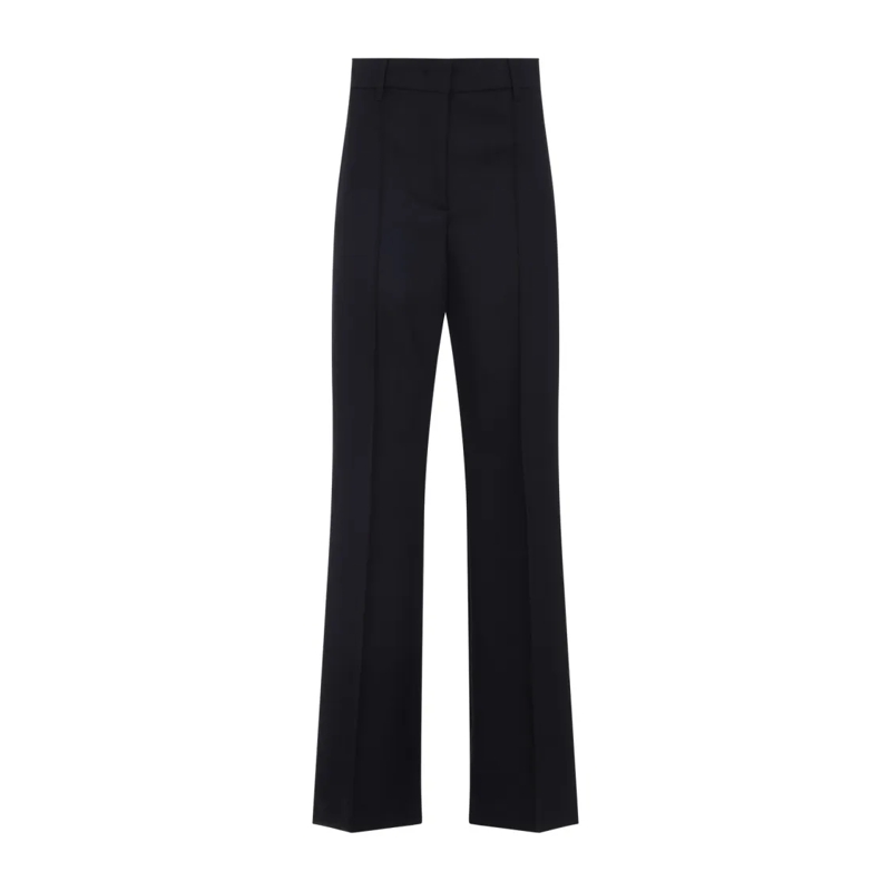 Prada  High-Waisted Wide-Leg Trousers In Virgin Wool Black