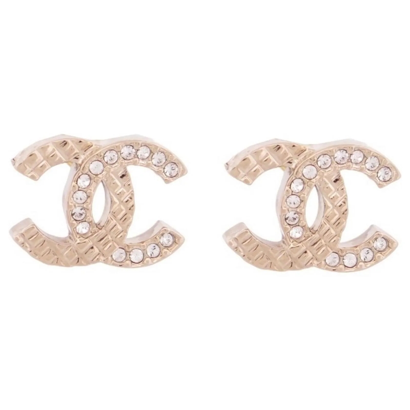 Chanel Ohrstecker NEUE CHANEL CC LOGO GEPOLSTERT GOLD STRASS OHRRING gold