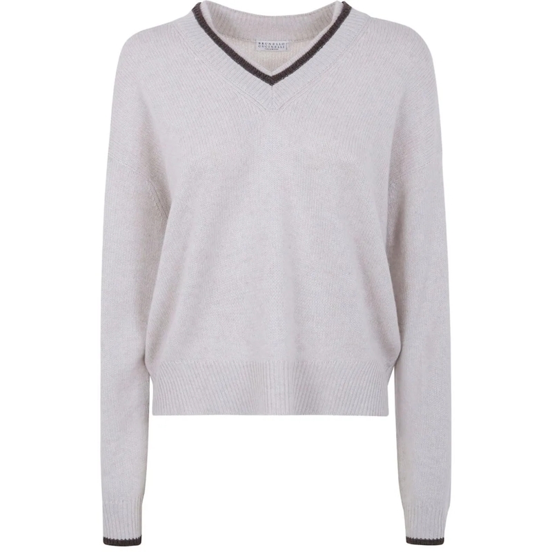 Brunello Cucinelli  Sweaters Ivory weiß