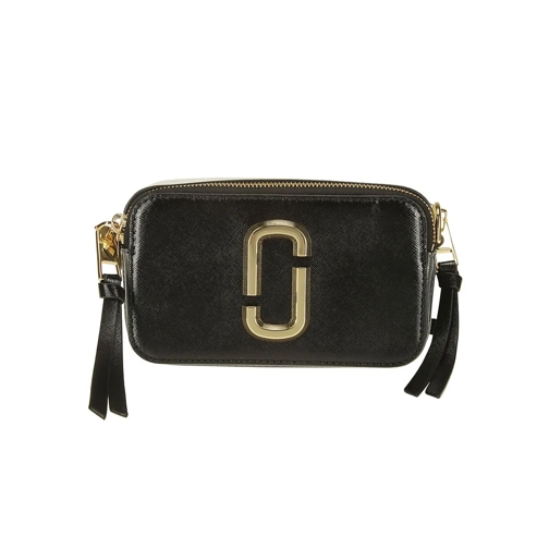 Marc Jacobs Schultertasche Leather Shoulder Bag With Gold-Colored Details Black