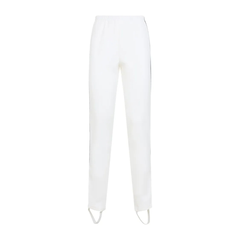 Prada  Straight-Leg Trousers With Navy Side Stripes White