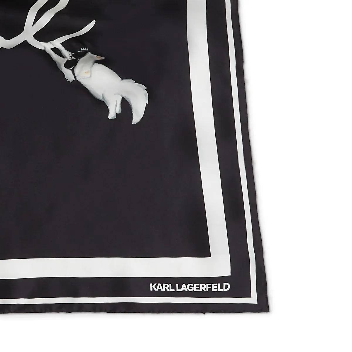 Thumbnail - Karl Lagerfeld Tücher & Schals - Ikon Signature Seidentuch - Gr. unisize - in Schwarz - für Damen