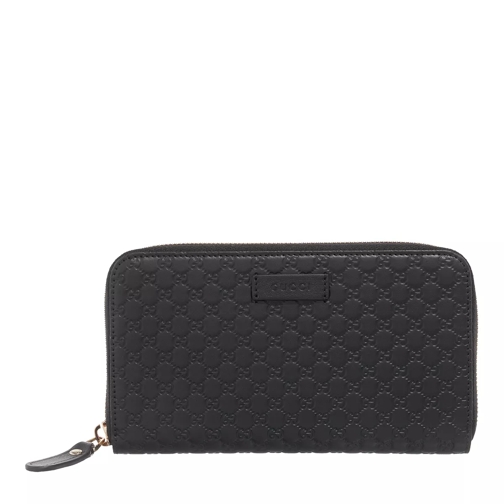 Gucci Guccissima Embossed Wallet Black Zip-Around Wallet