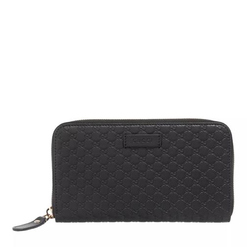 Gucci Guccissima Embossed Wallet Black Portemonnaie mit Zip-Around-Reißverschluss