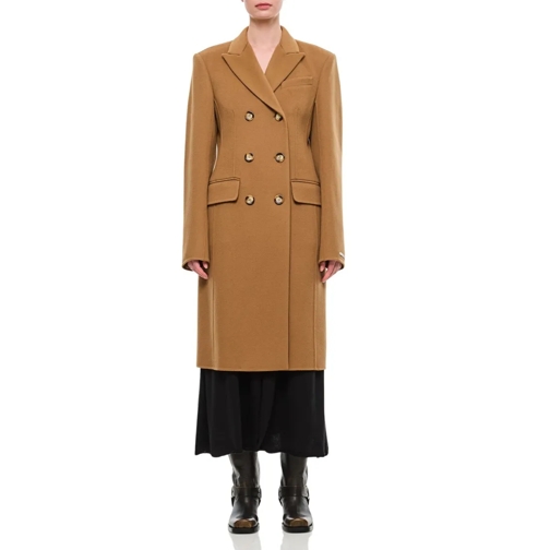 Sportmax Bontjassen Morgana Double Breasted Coat Brown