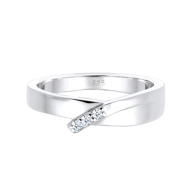Elli Diamantring Ring Verlobung Trio Diamant (0.04 ct.) 925 Silber weiss(Image 2)
