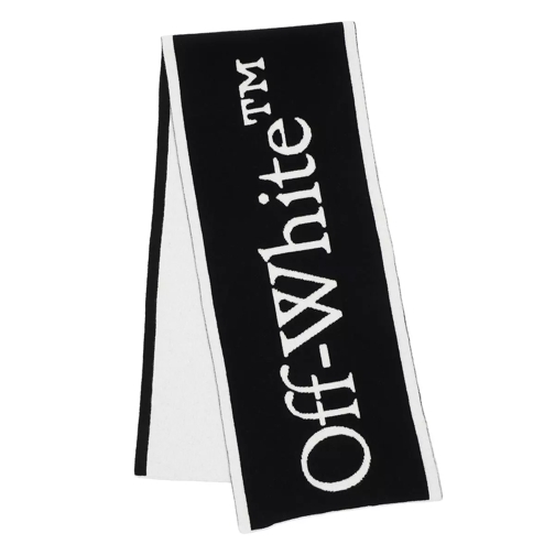 Off-White Logo Felted Wool Scarf Black White Wool Scarf