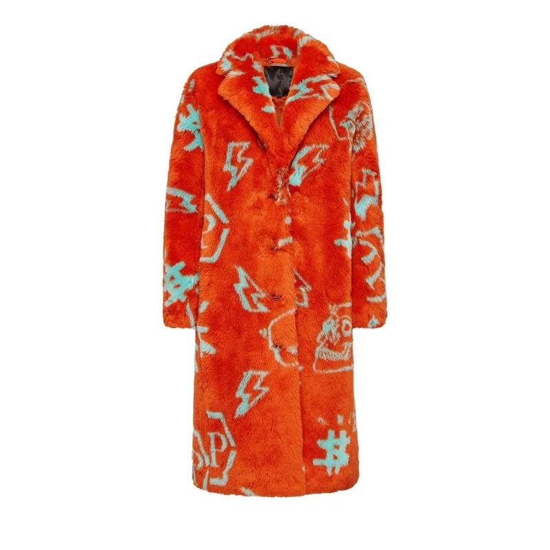 Philipp Plein Wintermantel Mantel Monogram orange