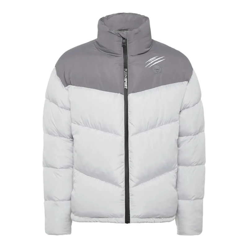Plein Sport Lederjacke Jacke hell-grau