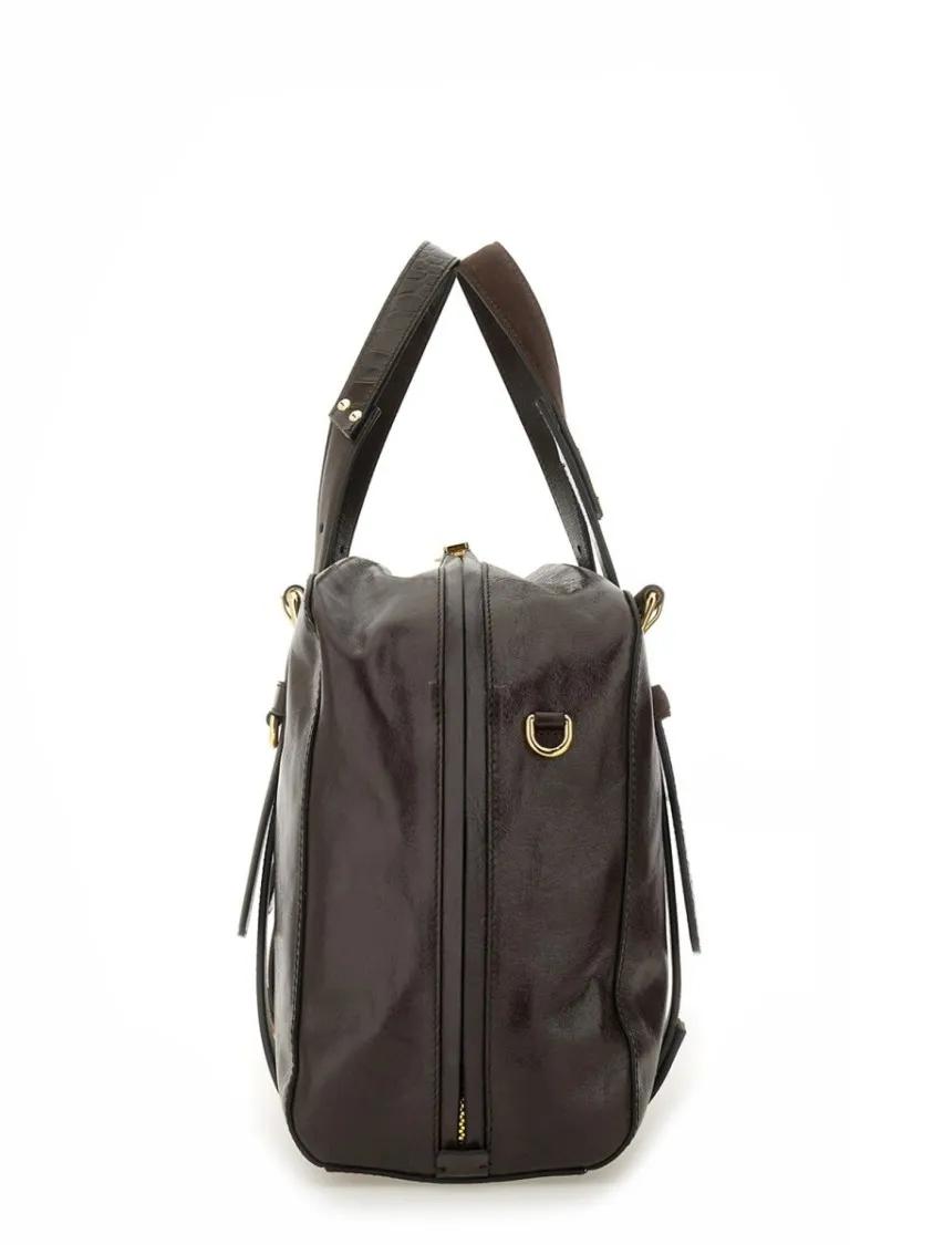 Moschino Crossbody bags Structured Leather Handbag in bruin
