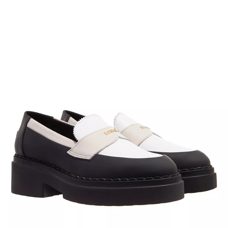 Black and best sale white loafer shoes