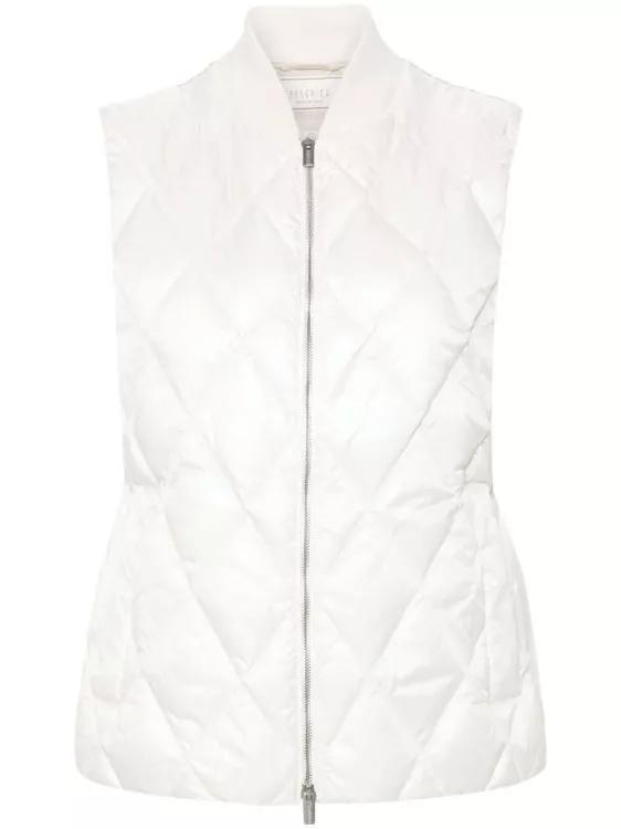 Peserico - White Bead-Embellished Puffer Vest - Größe 46 - white