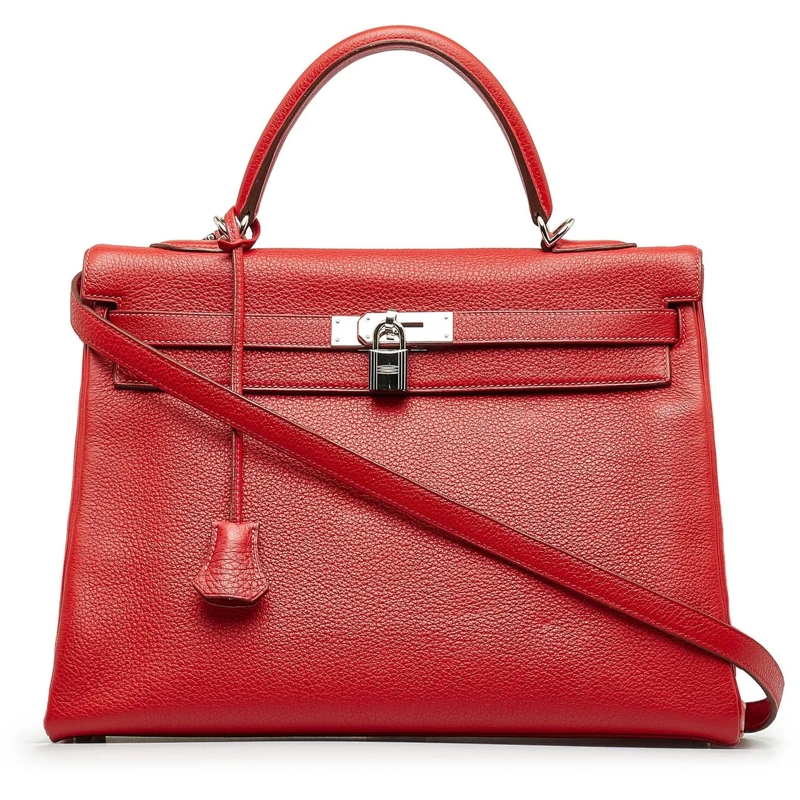 Hermès Schultertasche Togo Kelly 35 rot